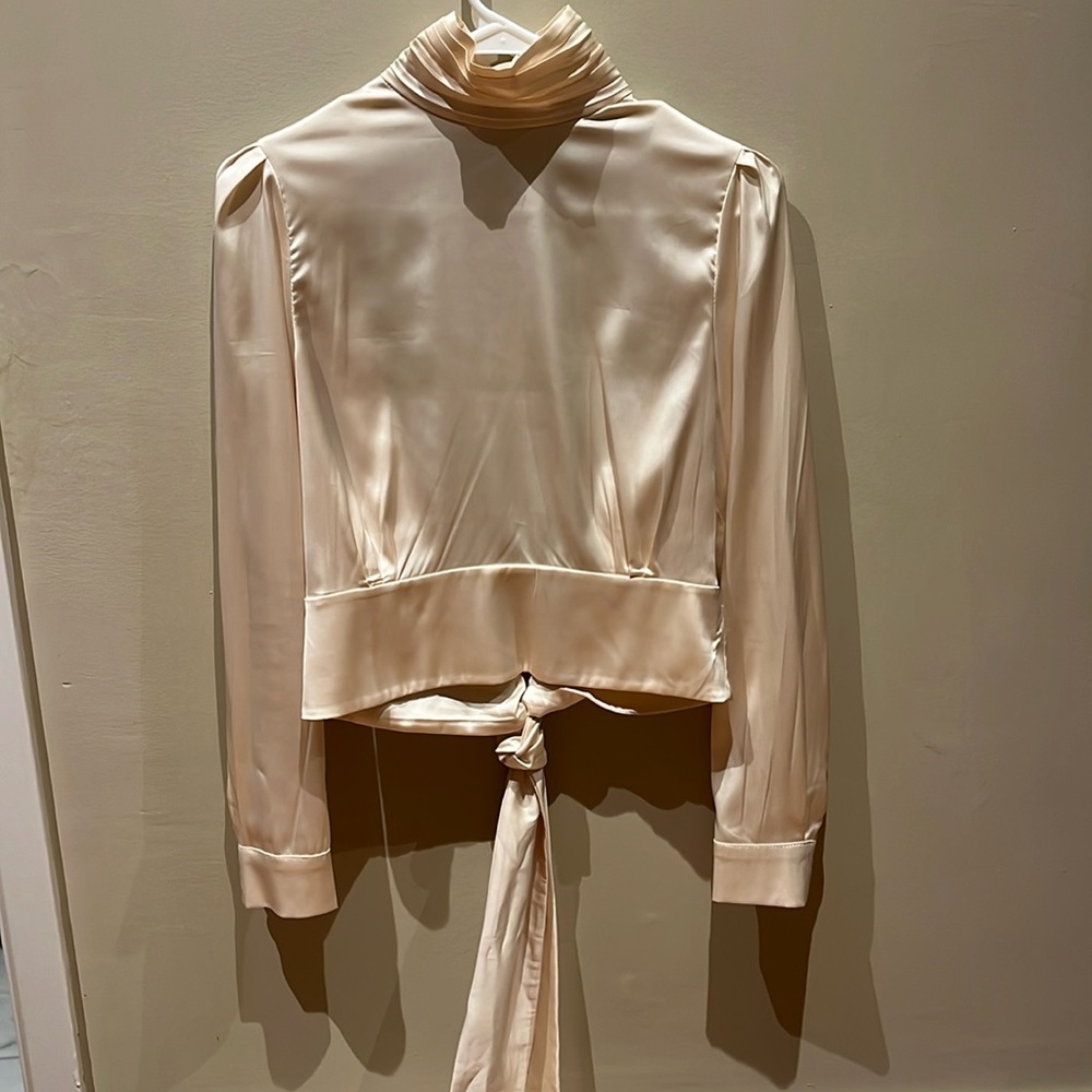 Satin open back top